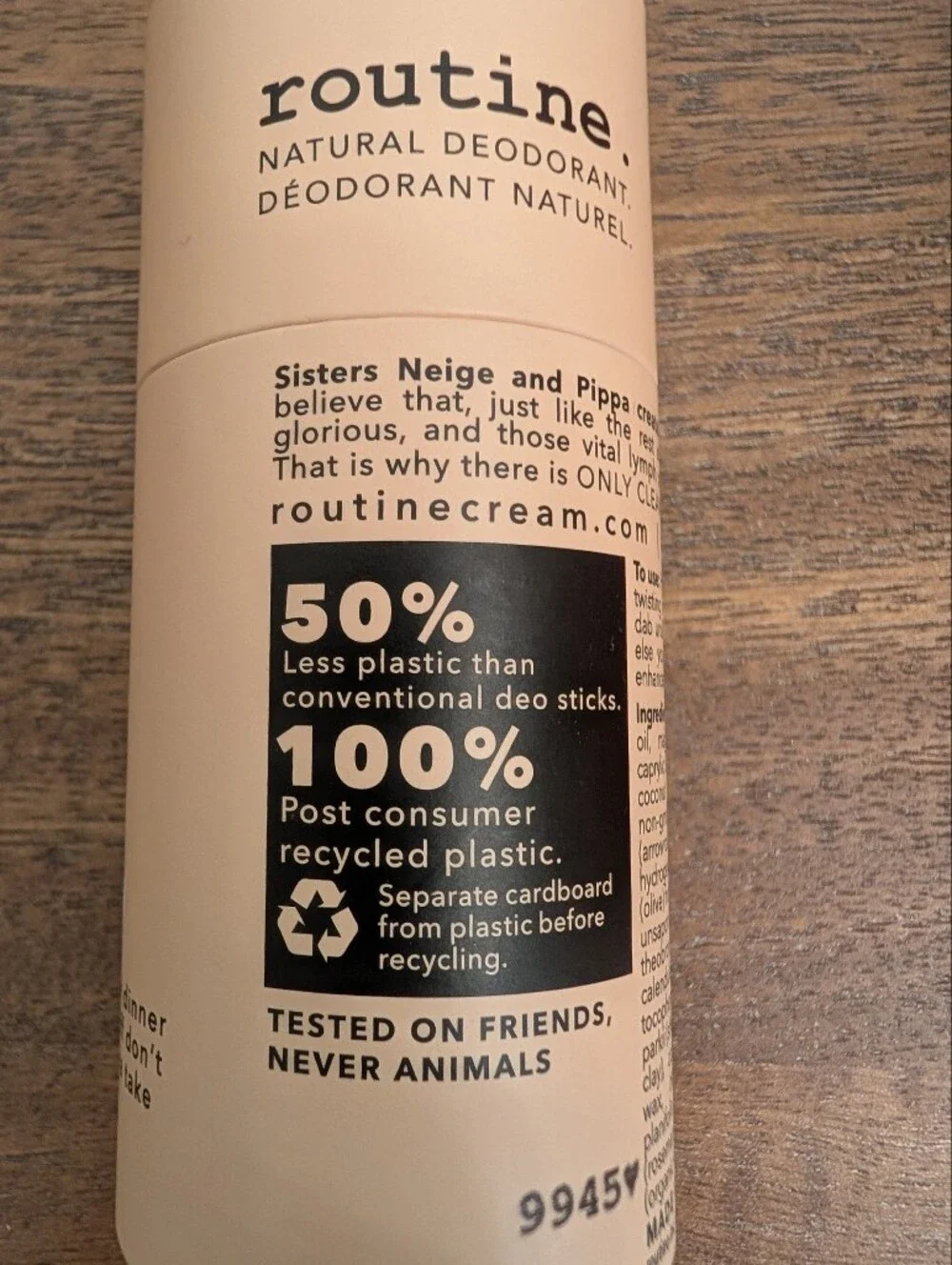 Routine Natural Beauty - Cat Lady Natural Deodorant - Cream Stick